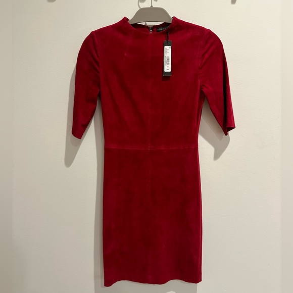 Alice + Olivia Suede Dress, Size 4, Color: Bordeaux, NWT
